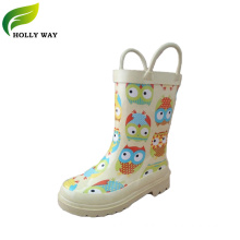 Owl Printing Kids' Rubber Rain Boots